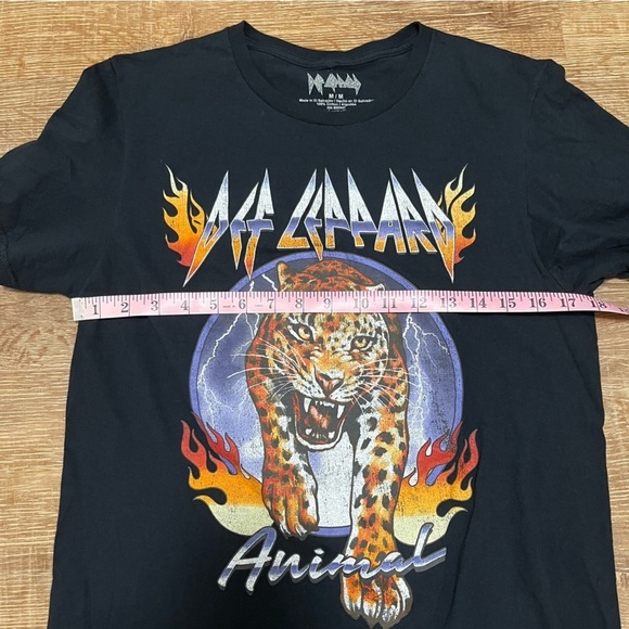 DEF LEPPARD Animal Black Cotton T Shirt Size Medium - Picture 4 of 5